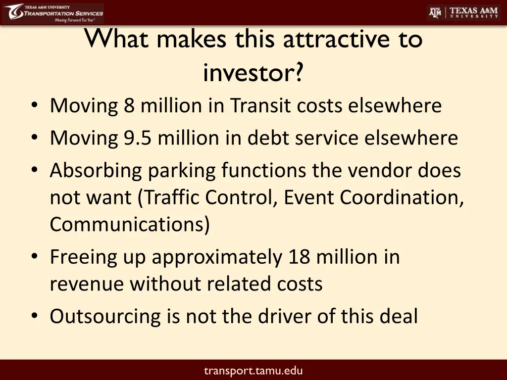 what makes this attractive to investor moving