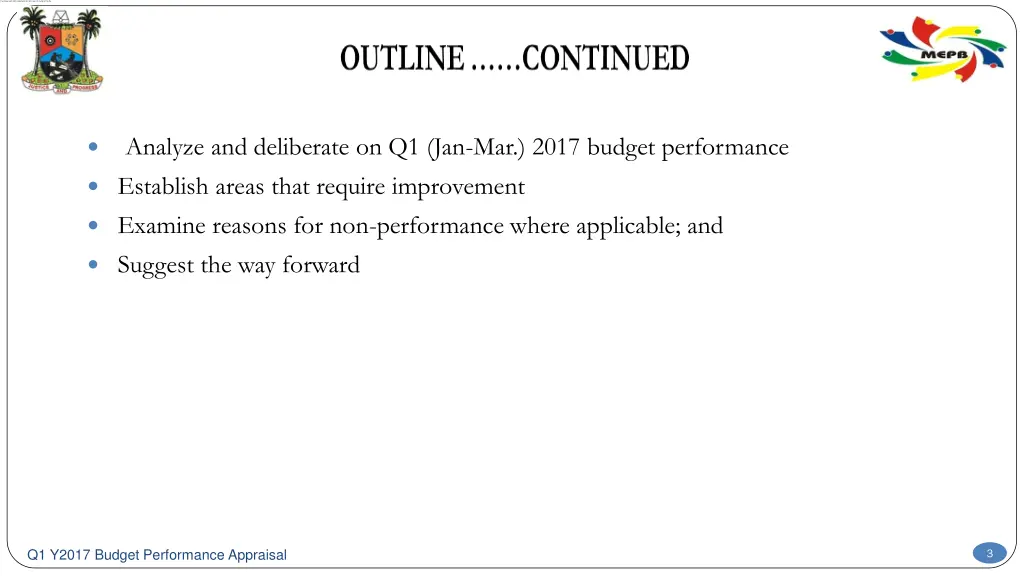 analyze and deliberate on q1 jan mar 2017 budget