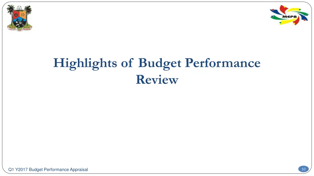 highlights of budget performance review