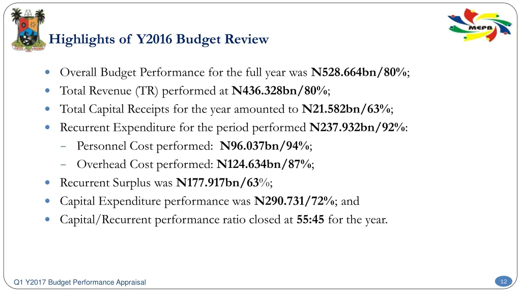 highlights of y2016 budget review