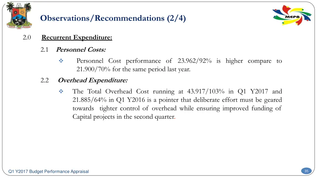 observations recommendations 2 4
