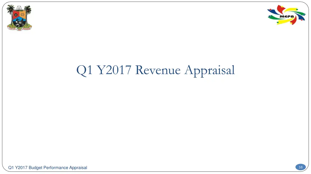 q1 y2017 revenue appraisal