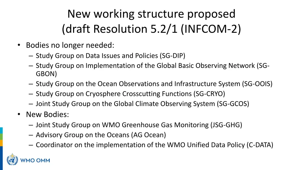 new working structure proposed draft resolution