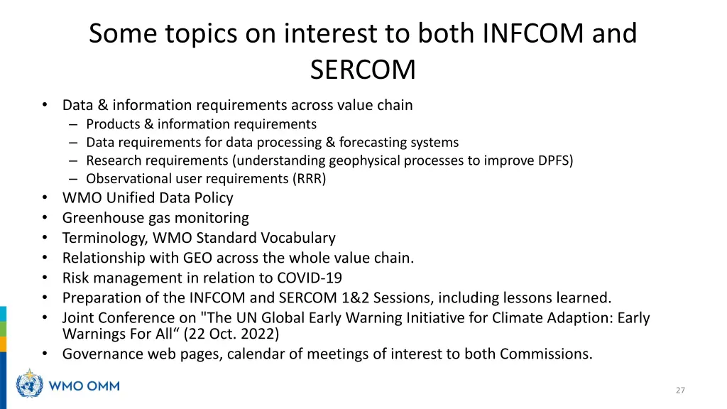 some topics on interest to both infcom and sercom