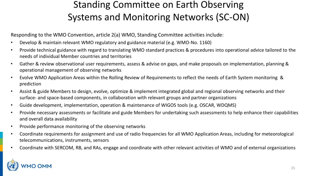 standing committee on earth observing systems