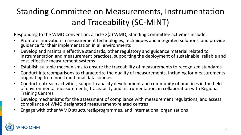 standing committee on measurements
