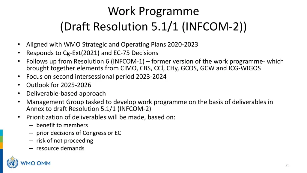 work programme