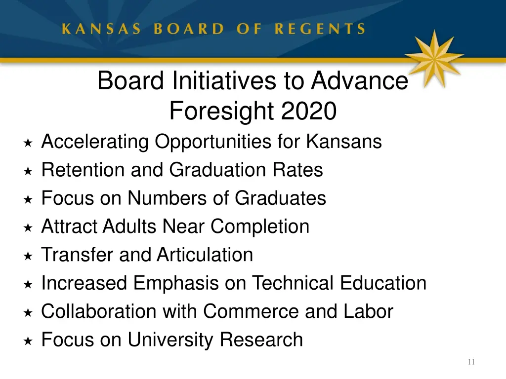 board initiatives to advance foresight 2020