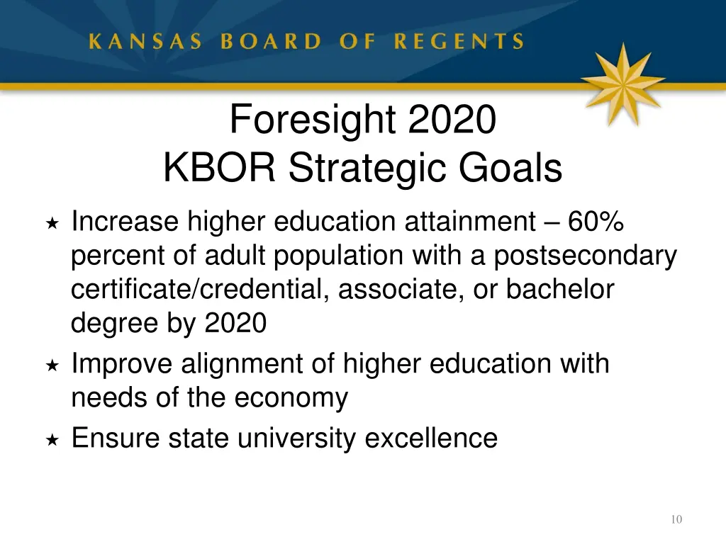 foresight 2020 kbor strategic goals