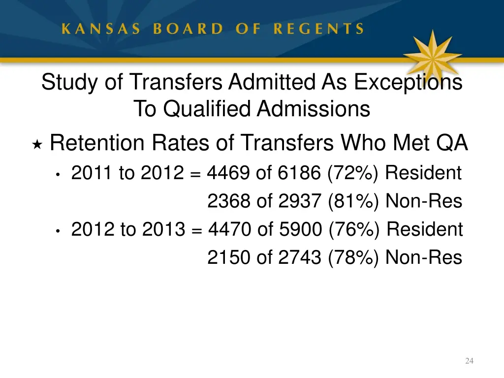 study of transfers admitted as exceptions