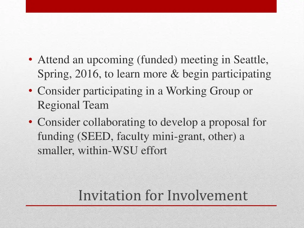 attend an upcoming funded meeting in seattle