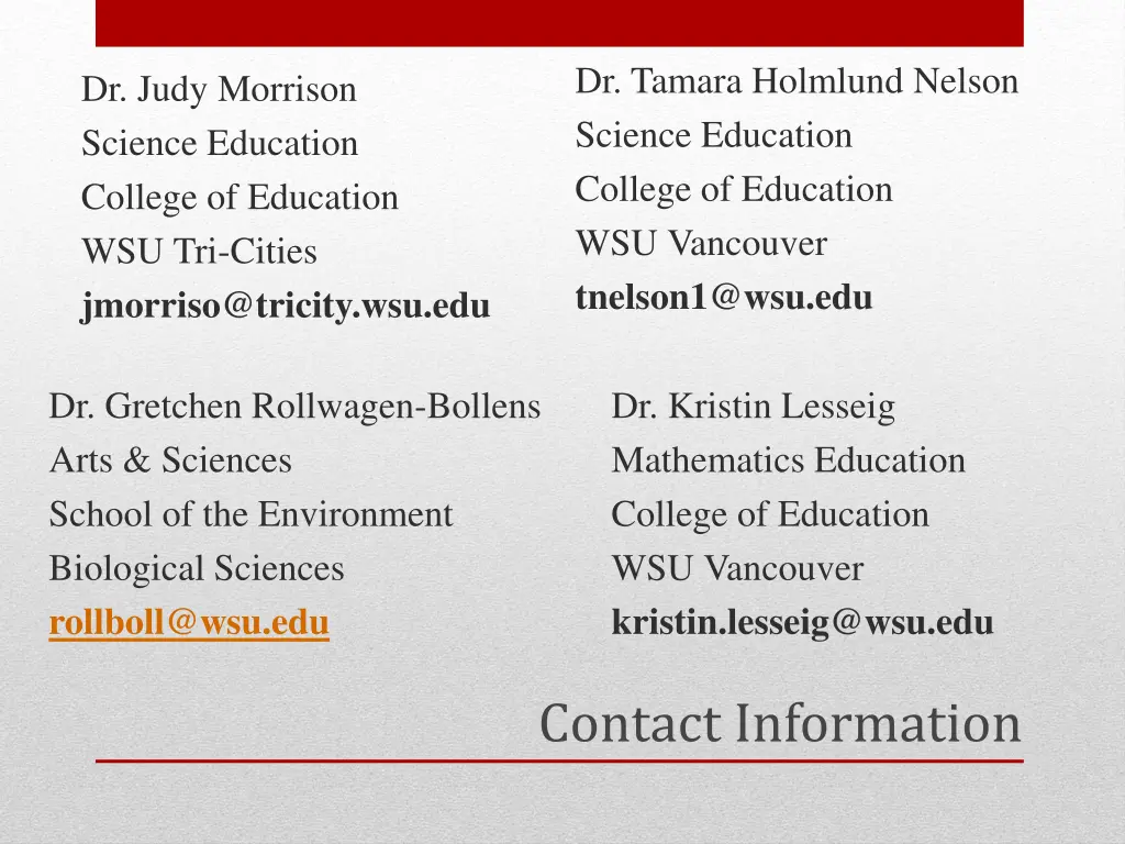 dr tamara holmlund nelson science education