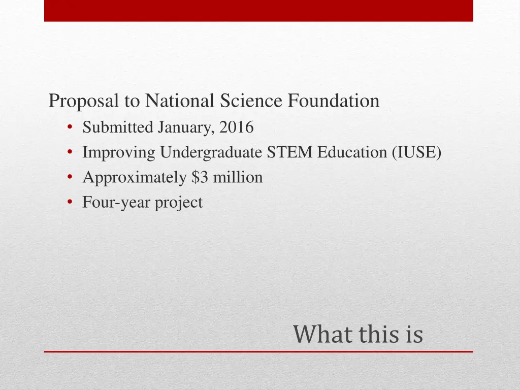 proposal to national science foundation submitted