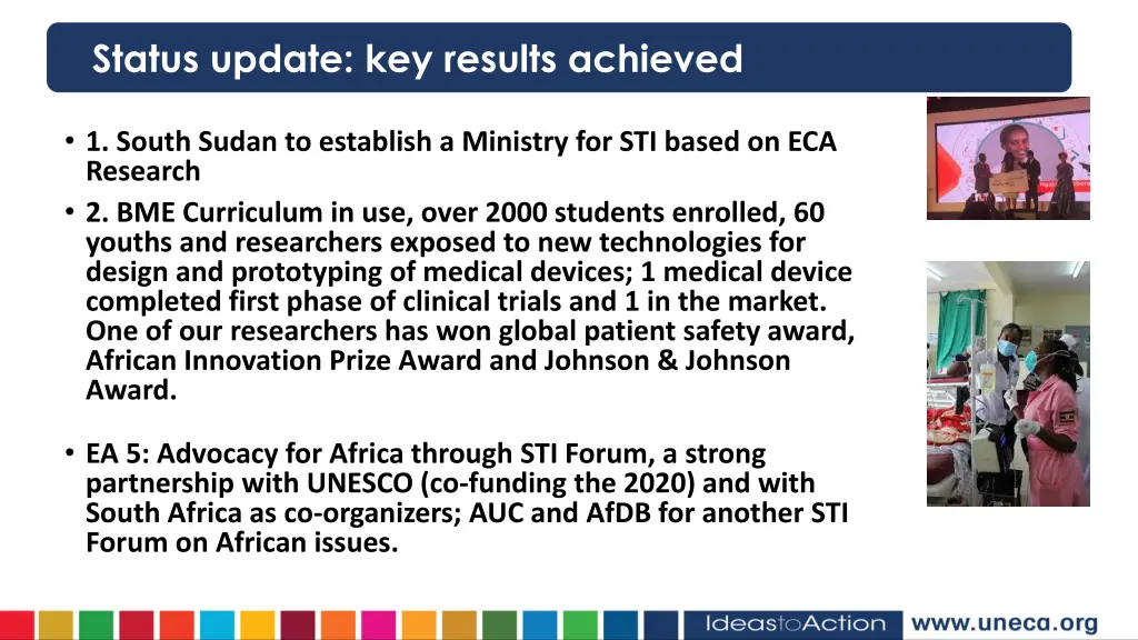 status update key results achieved