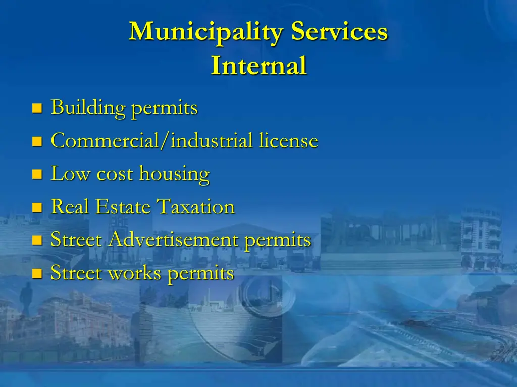 municipality services internal