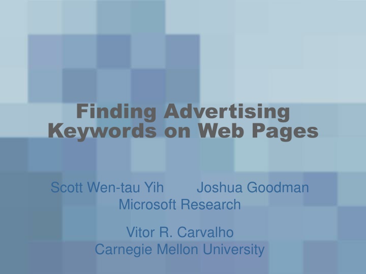 finding advertising keywords on web pages