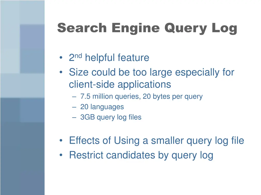 search engine query log