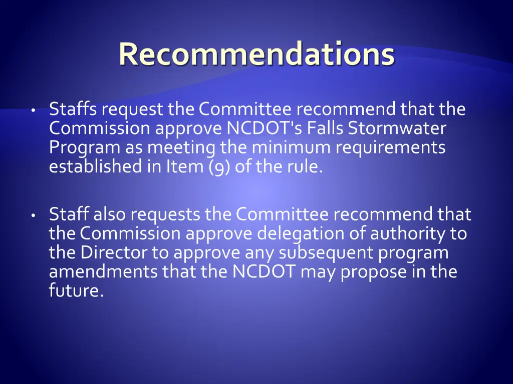 recommendations