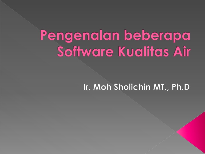 pengenalan beberapa software kualitas air
