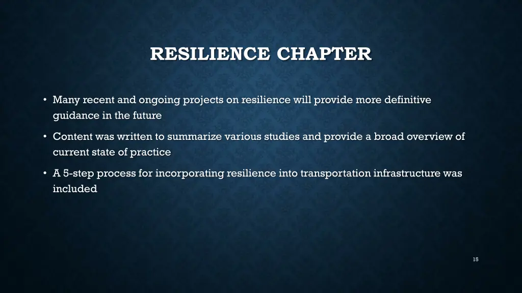 resilience chapter