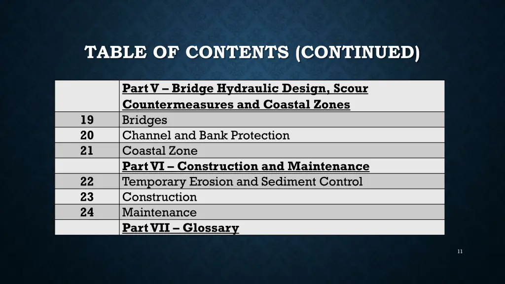 table of contents continued 2