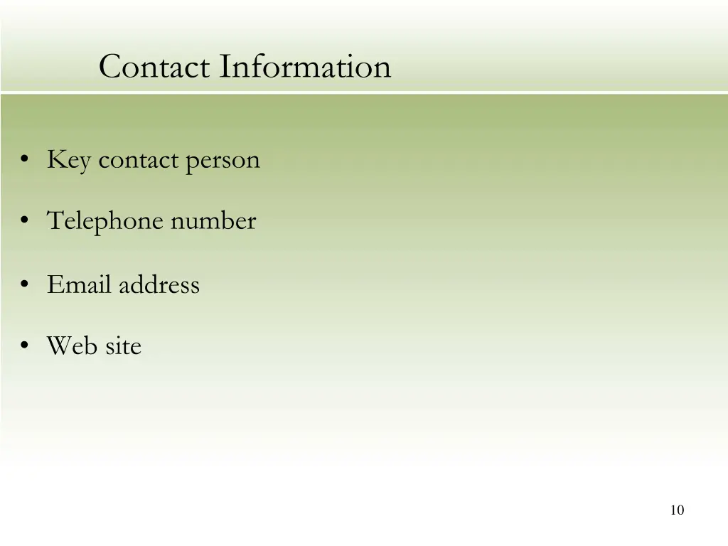 contact information