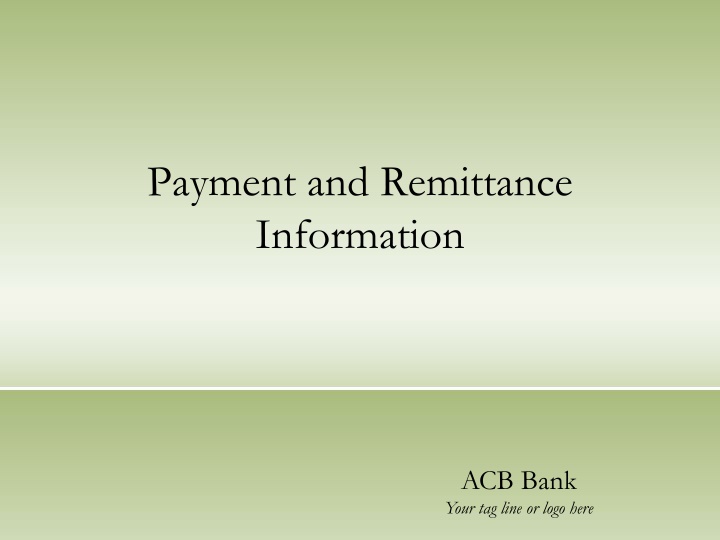 payment and remittance information