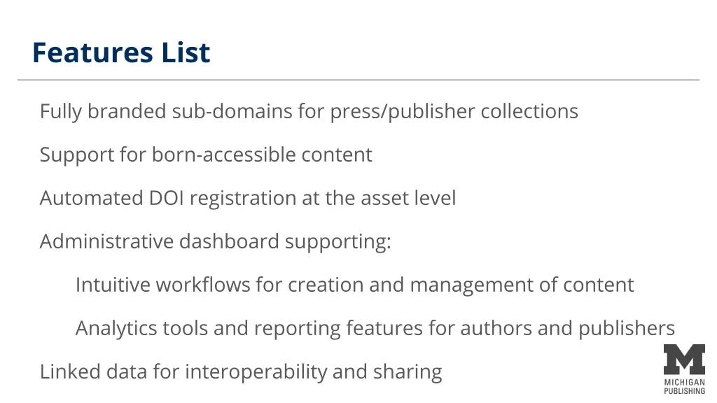 features list
