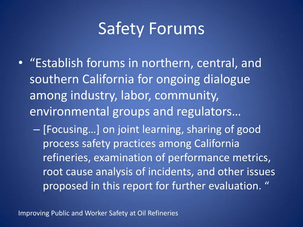safety forums