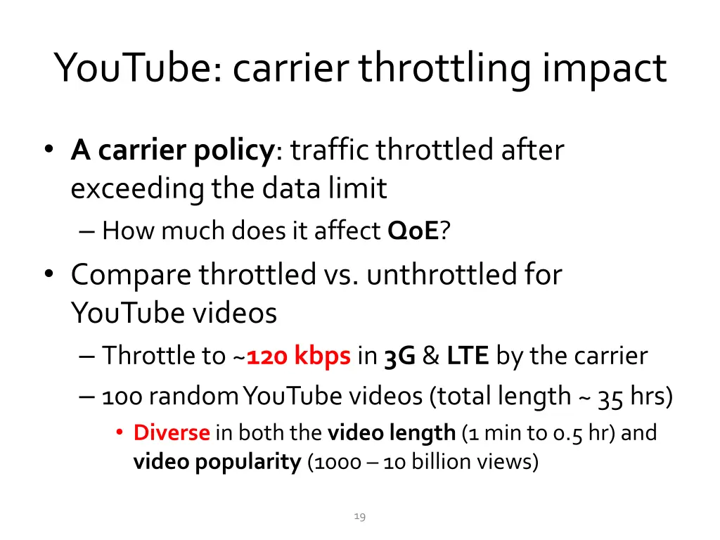 youtube carrier throttling impact