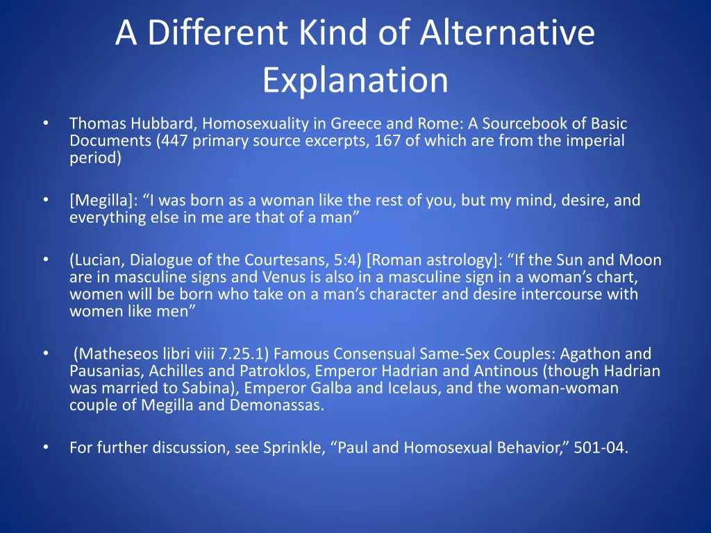 a different kind of alternative explanation 1