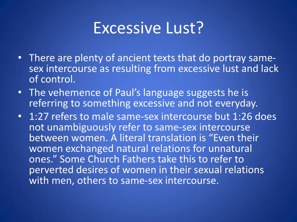 excessive lust