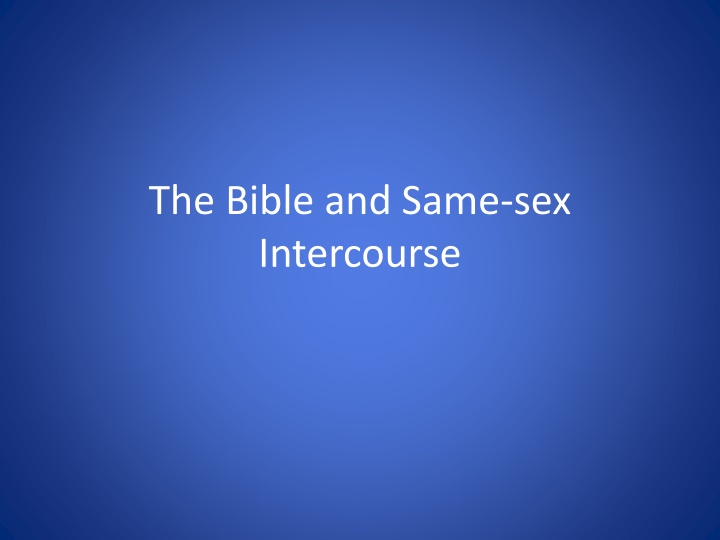the bible and same sex intercourse