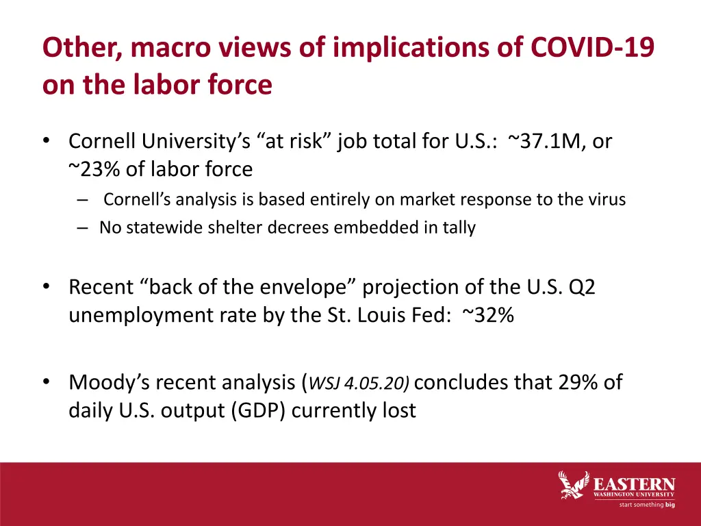 other macro views of implications of covid