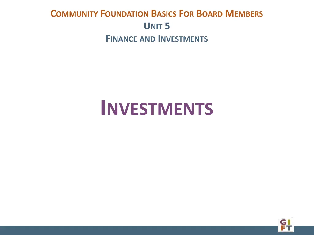 c ommunity f oundation b asics f or b oard 2