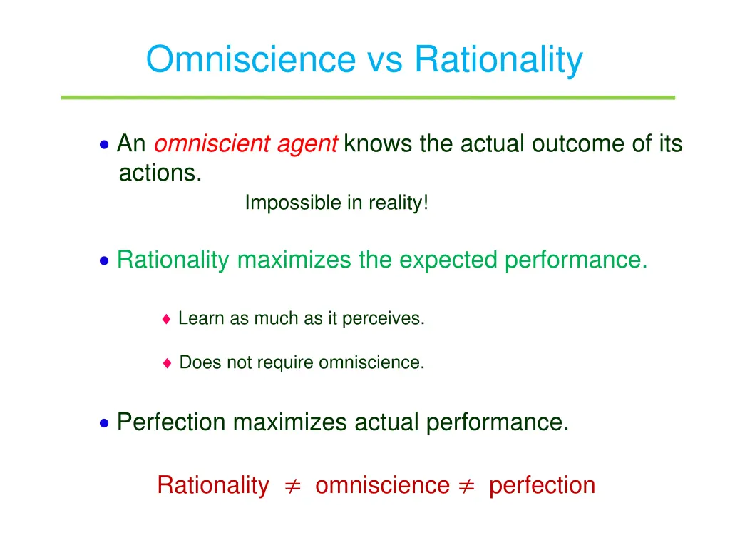 omniscience vs rationality
