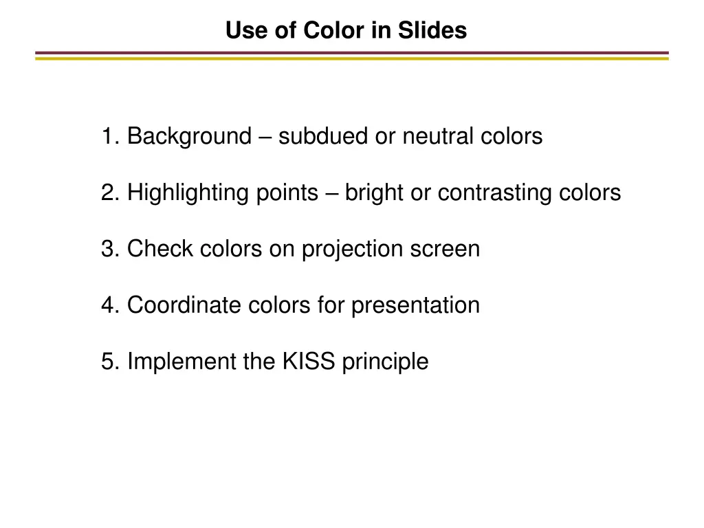 use of color in slides