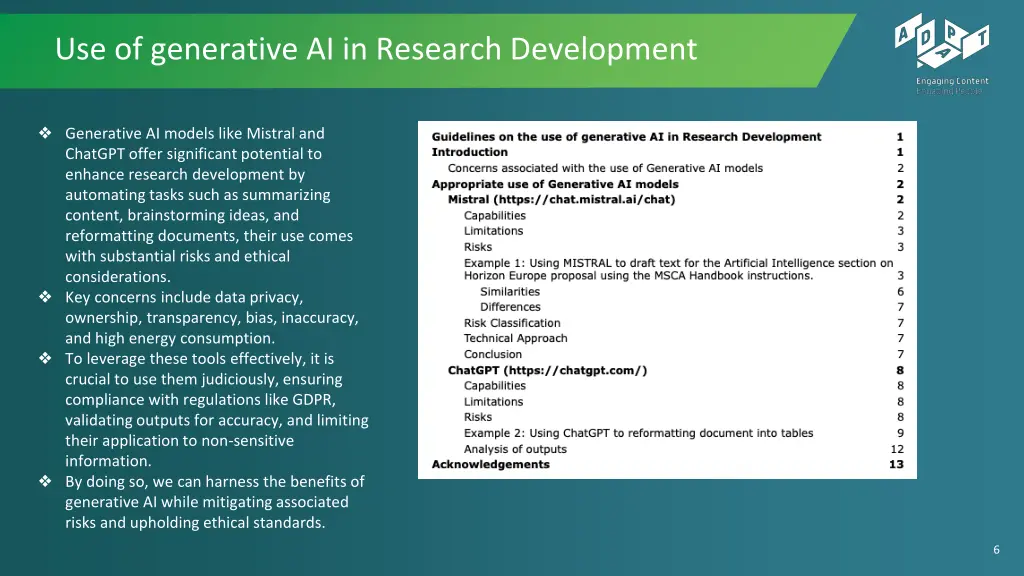 use of generative ai in research development