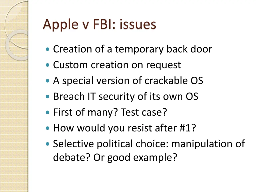 apple v fbi issues