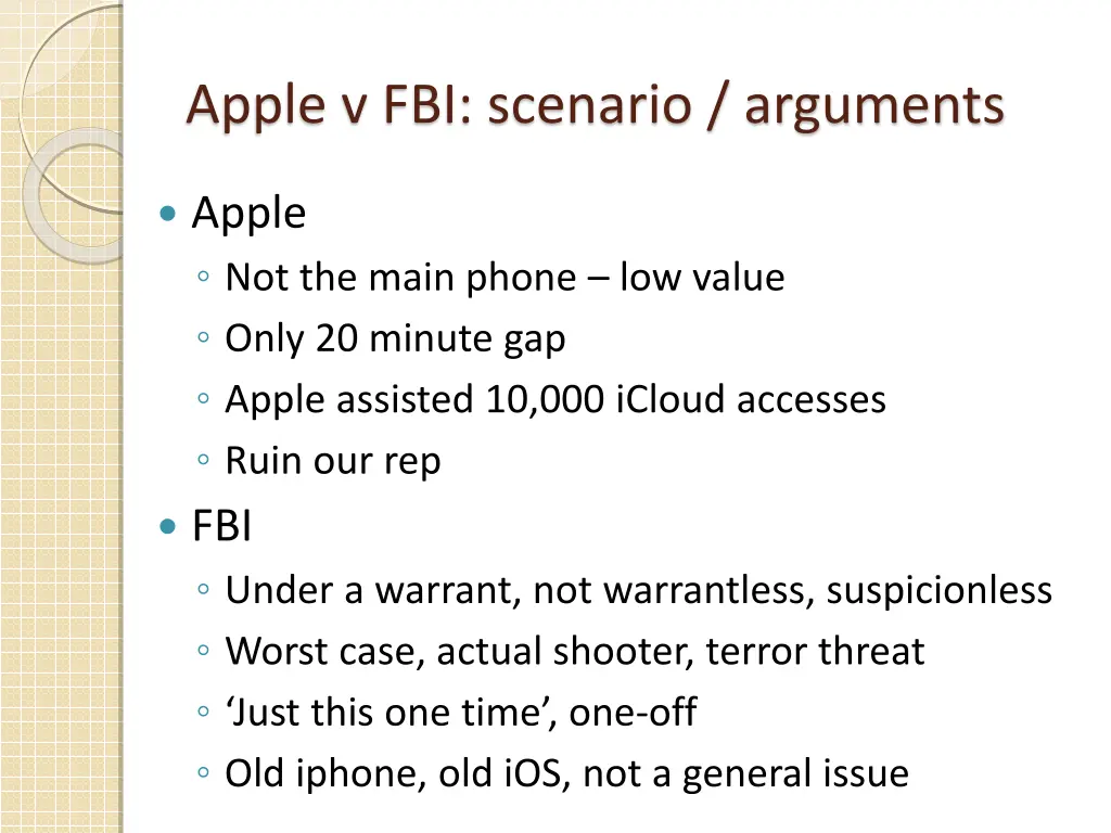 apple v fbi scenario arguments