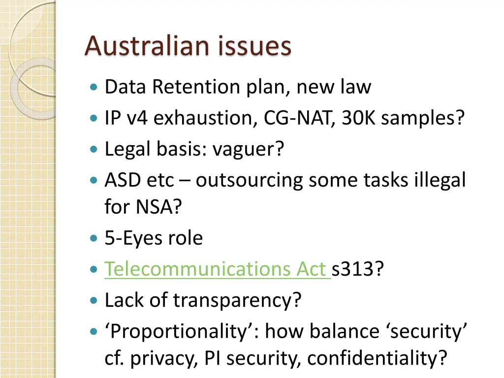 australian issues