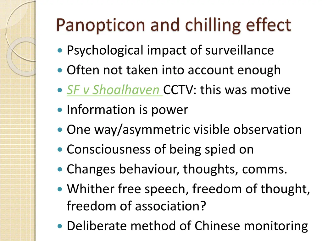 panopticon and chilling effect
