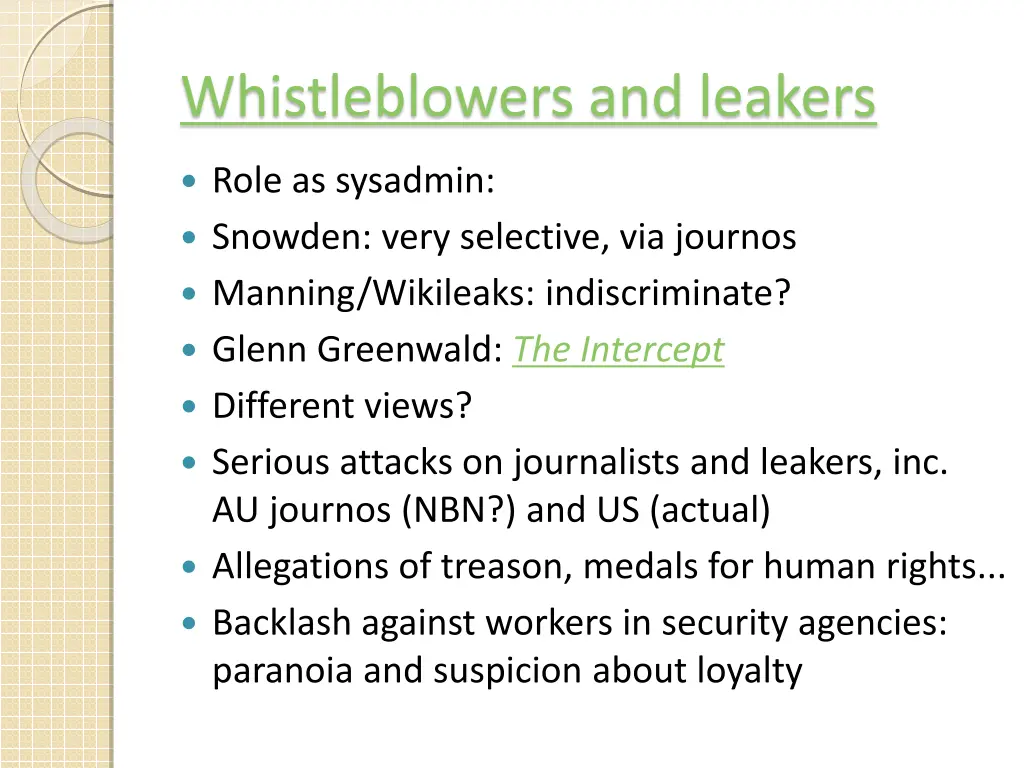 whistleblowers and leakers