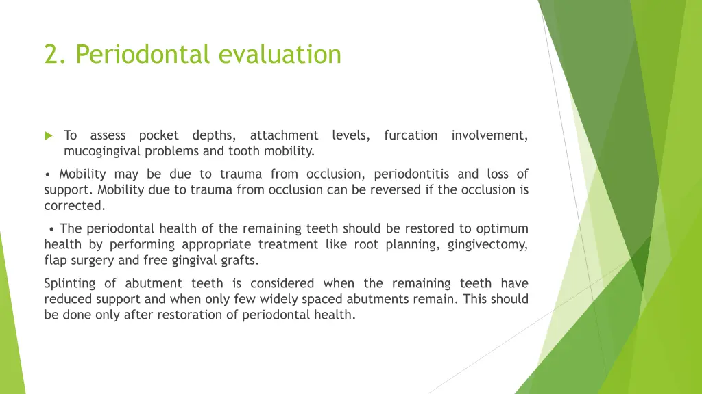 2 periodontal evaluation