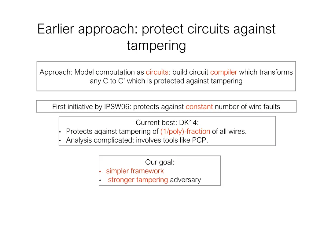 earlier approach protect circuits against
