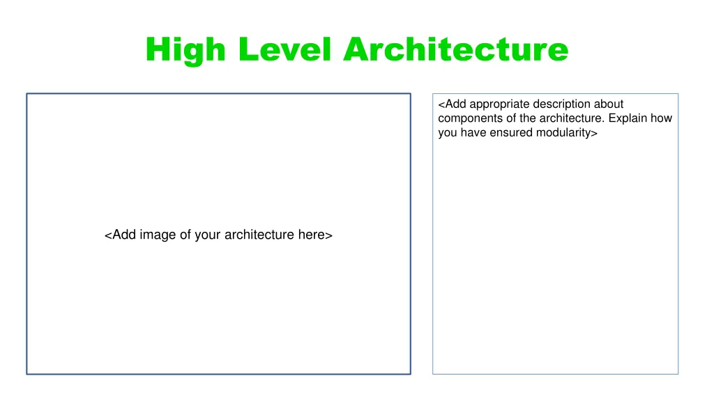 high level architecture