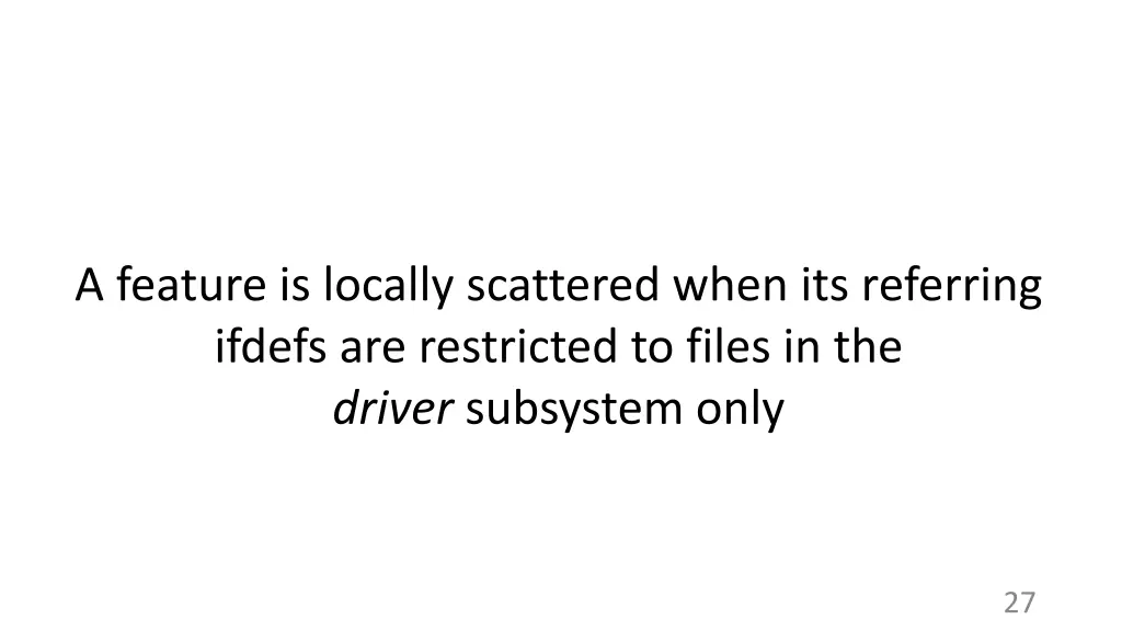 a feature is locally scattered when its referring