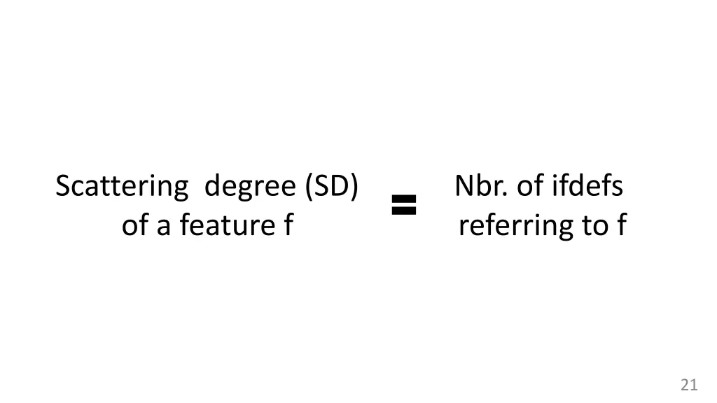 scattering degree sd of a feature f