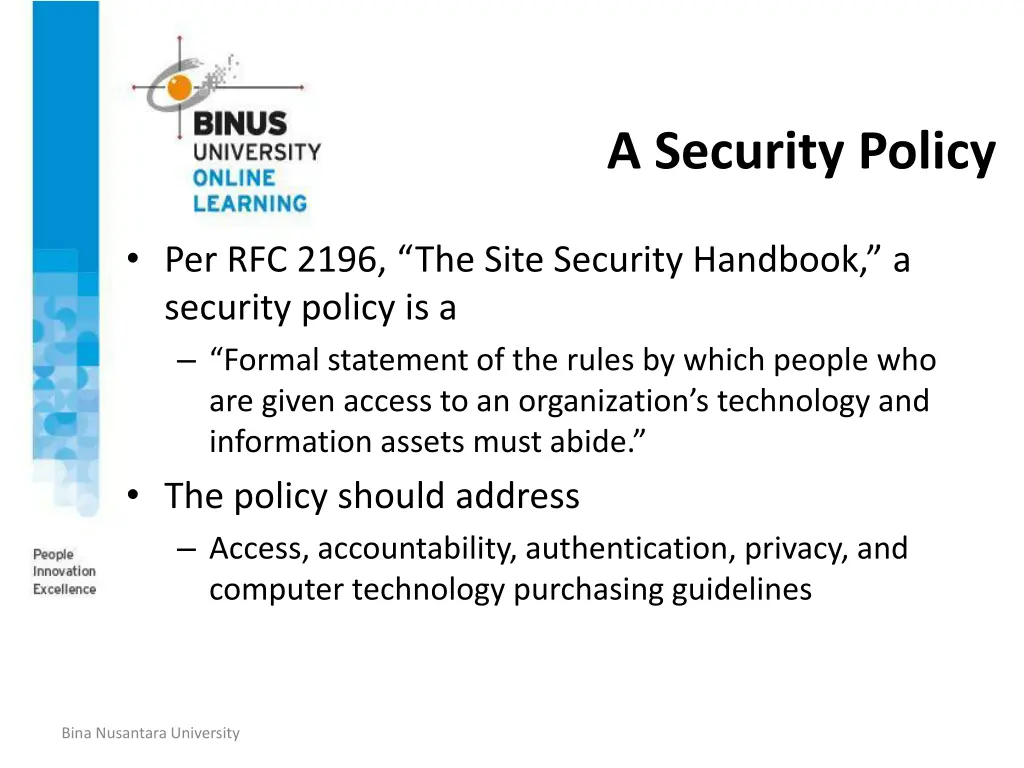 a security policy