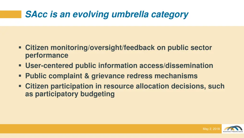 sacc is an evolving umbrella category